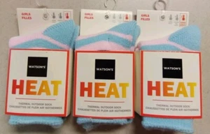 Watson's Heat Girls Socks Thermal Outdoor Size 7-9 Multicolor 3pk - Picture 1 of 3