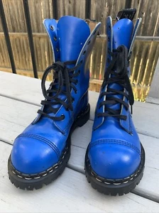 Gripfast Blue 10-Eye STEEL TOE Boots: Made In England: GS-1428 US Size 4 - Picture 1 of 22