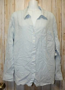 Womens Pretty Striped Embroidered Style&co Long Sleeve Shirt Size Large NWT NEW - Picture 1 of 3