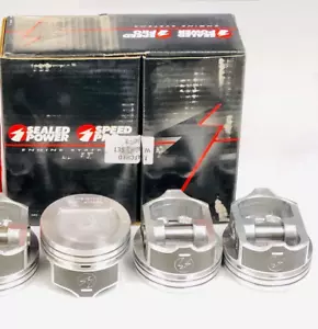 PISTONS Dished COATED Set/4 for Mercruiser OMC w/GM Marine 3.0L 181 140hp STD - Picture 1 of 6