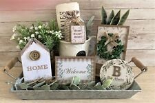 Tiered Tray Personalized Decor 5 piece Home set, Rustic, Signs, Farmhouse
