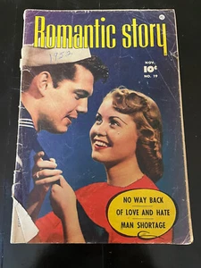 ROMANTIC STORY #19 GOLDEN AGE PRE CODE RACY GOOD GIRL ART 1952 - Imagen 1 de 6
