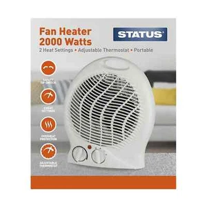 Status 2000W Heizlüfter mit regelbarem Thermostat & 2 Heizstufen - Weiß - Bild 1 von 1