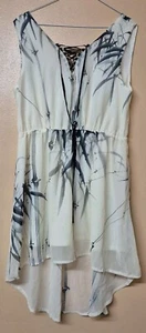 Jaune Rouge Dress Ivory Asymmetric Lined Tie Front Lightweight New Size Large - Picture 1 of 6