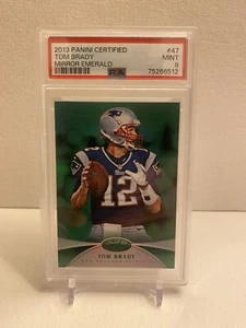 4/5 TOM BRADY 2013 PANINI CERTIFIED EMERALD PARALLEL #47  PSA 9 - Picture 1 of 2