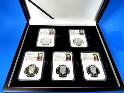 2021 To 2025  S Silver Proof Kennedy Half Dollars NGC Pf 70 Ucam  Portrait Label - Image 1 of 4
