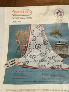 Vintage Mountain Mist Bicentennial Star QUILT TOP KIT 1976 84” X 104” NOS - Picture 1 of 12