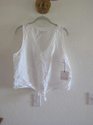 Bella Dahl Women's Crop Tie Waist Top m Size Medium White Sleeveless classic  - Image 1 of 4