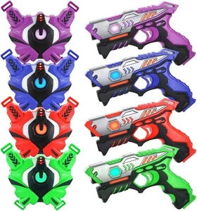 TINOTEEN Laser Tag Guns Set with Vest Infrared Guns, Set of 4 Age 3+ - Picture 1 of 8