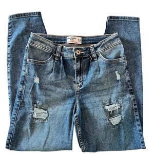 Jeans Abercrombie bambino vita alta mini mamma invecchiato ragazza 15/16 dritto conico - Foto 1 di 9