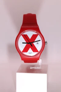 New Limited Swiss Made Swatch New Gent 41MM XX-RATED RED SUOV400 WHite Red - Picture 1 of 8
