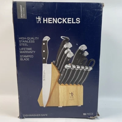 HENCKELS 15 Piezas Premium Juego de Bloques de Cuchillos, Afilado, Juego de Cuchillos de Chef - NUEVO Foto 1 de 4