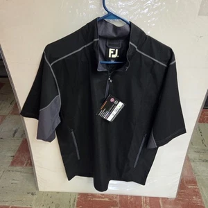 Footjoy Herren Größe Medium schwarz & anthrazit Golf Sport SS Wind Shirt, neu - Bild 1 von 5