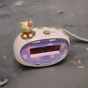 Vintage Sanrio Hello Kitty Digital Alarm Clock Pink Purple 2006 KT3005P Tested - Picture 1 of 5