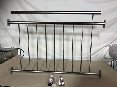 Französischer Balkon Geländer Fenstergitter Edelstahl Befestigung in Leibung - Bild 1 von 4