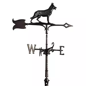 Whitehall Products Roof Mount German Shepherd Weathervane 30" Aluminum in Black - Picture 1 of 1