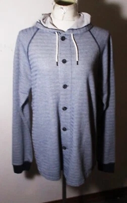 Chaqueta con Capucha UNIONBAY Azul Gris Botón Cordón Para Mujer Talla L Foto 1 de 4