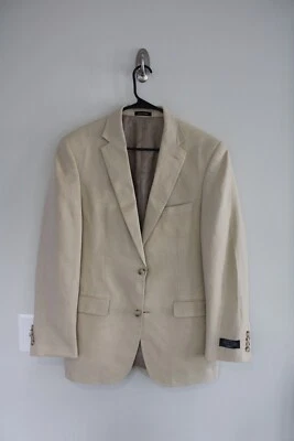 NEW TAN PRONTO UOMO PLATINUM 100% LINEN SPORT COAT sz 38L light suit jacket NWOT - Image 1 of 4