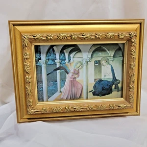 The Annunciation Print 6" x 9" Wood Framed under Glas Reproduction Beautiful! - Picture 1 of 5