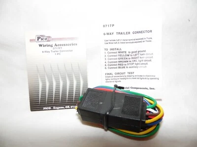 拖车方形连接器 Pico 0717PT 6 路拖车方形连接器 NOS — 第 1/4 张图片