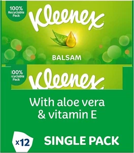 Kleenex Balsam Facial Tissues - Pack Of 12 Tissue Boxes - 64 Per Box - 768 Total - Picture 1 of 7