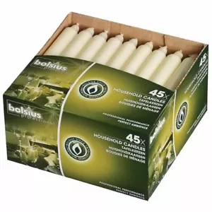 Bolsius Bistro 7in Tabletop Candles in Ivory Low Smoke and Drip Free Pack of 45 - Picture 1 of 1