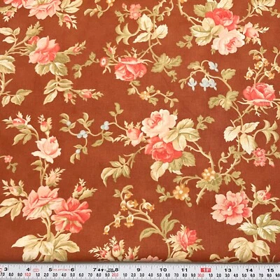 Allspice Tapestry by Joanna Figueroa Moda Floral Brown Cotton by the HALF YARD - Image 1 of 2