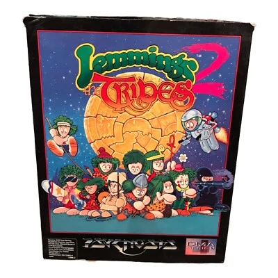 Lemmings 2 The Tribes Psygnosis DMA Design 1993 MS DOS PC Big Box Manuals & More - Image 1 of 4