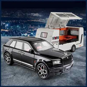 1:20 ROLLS Royce Cullinan SUV Trailer RV Car Model Diecast Camper Van Kids Gift - Picture 1 of 27