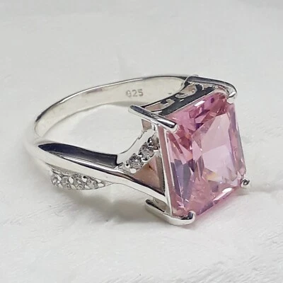 Pink sapphire Ring-Birthday Anniversary Gift For Her-925 Sterling Silver - Image 1 of 4