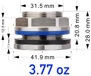 RAINPAL SSBF010 Stainless Steel Bulkhead Tank Fitting(Double Female 3/4" NPT FIP - Picture 1 of 6
