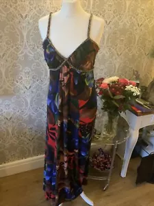 matthew williamson 12 ladies dress long black red Wedding cocktail party sun - Picture 1 of 6