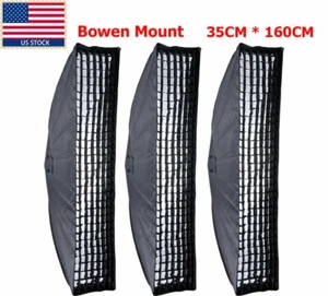 US 3x Godox 35x160cm Honeycomb Grid Softbox Bowens Mount for Studio Strobe Light - Picture 1 of 7