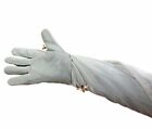 One Pair White Anti-bee Gloves Thick Sheepskin Beekeeping Equipment 50cm