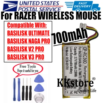 NEW Battery For RAZER NAGA PRO,BASILISK ULTIMATE,BASILISK V2 PRO,BASILISK V3 PRO - Image 1 of 2