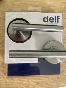 8 x door handles Delf Prato satin chrome passage lever sets FREE shipping !!! - Picture 1 of 3