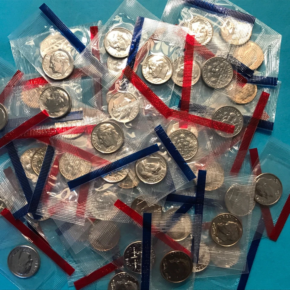 1996 P&D Roosevelt Dimes 25-"P"&25-"D"  Mint Cello Unc   50 Coins   FREE SHIP - Image 1 of 1