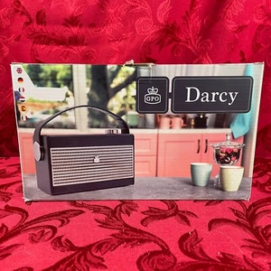 GPO - DARCY (schwarz) Retro tragbares analoges Radio, Retro-Grill und Tragegriff - Bild 1 von 12
