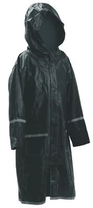 Black Kids Water Proof Rain Coat with Reflector - Juniors Premium Rain Jacket - Picture 1 of 1
