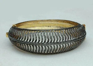 Handmade Diamond Bracelet 14k Gold&925 Silver Victorian Style Bracelet Jewelry. - Picture 1 of 12