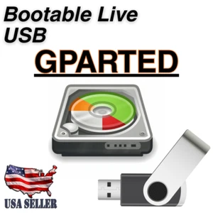 GParted 64-Bit 8 GB Bootable USB Linux Essential Tools System Repair Rescue Live - Picture 1 of 1