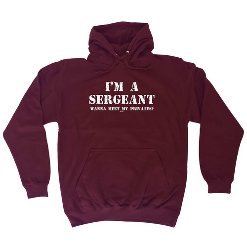 VETEMENTS Felpa con cappuccio Im A Sergeant Wanna Meet My Privates abbigliamento novità divertente