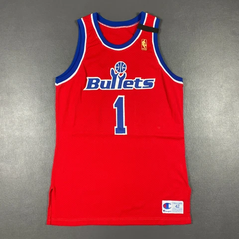 100% Authentic Rod Strickland Champion 96 97 Bullets Pro Cut Game Jersey 42+2" Cover