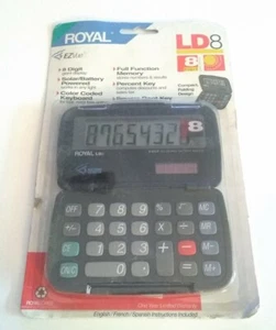 Vintage Royal EZVue LD8-Digit Solar/ Battery Powered Calculator SEALED - Picture 1 of 2
