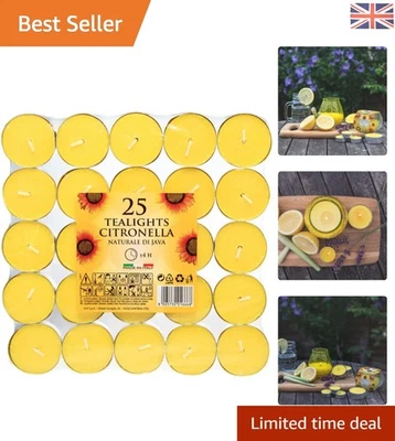 Citronella Tealights Set of 25 - Stylish Floating Candles for Outdoor Settings - Image 1 of 4