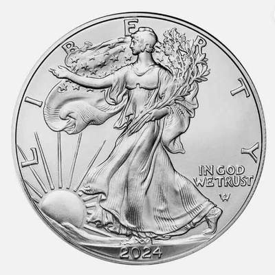 2024 1 oz American Silver Eagle Coin $1 (BU) - Image 1 of 2