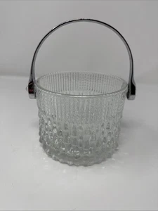 TELEFLORA FRANKREICH KRISTALLGLAS EISKÜBEL CHROMGRIFF WEINBEHÄLTER VINTAGE - Bild 1 von 5