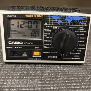 Vintage Casio PQ-40U Quartz World Clock Time Zones Converter , Alarm Clock. - Picture 1 of 4