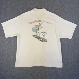Tommy Bahama Shirt Mens XL Cream Chairman Of The Board Relax Golf Camp - Picture 1 of 13