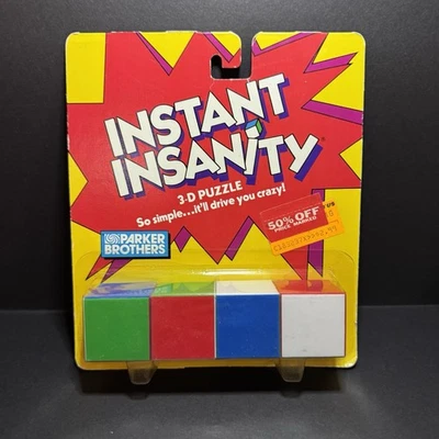 Vintage 1986 Parker Brothers Instant Insanity 3D Puzzle Brain Teaser Game NEW - Image 1 of 2